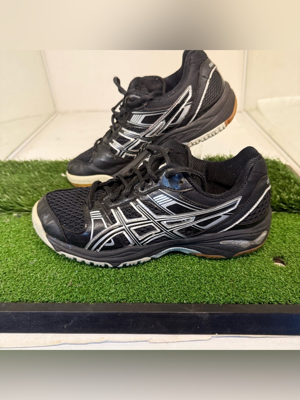 ASICS GEL-1140V Volleyball Shoes Women' Black Silver Sneakers